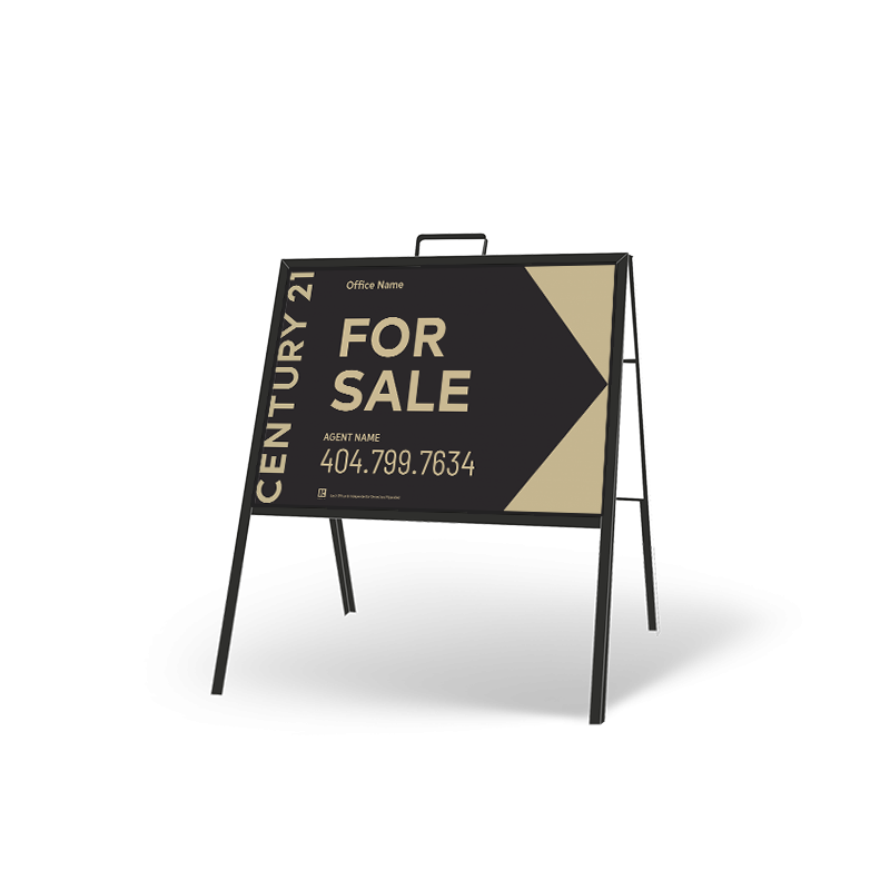 Folding A-Frame with Two 24"x18" Styrene Inserts for Century 21 Real Estate