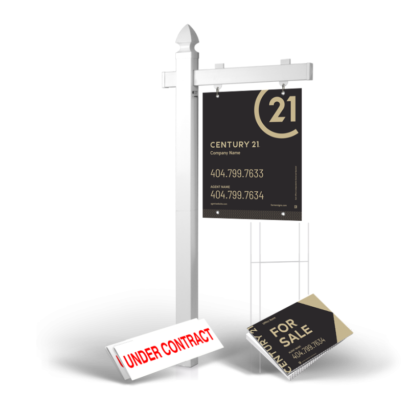 Homerun Pkg 1 6' Arm Post, 24x30 Panel, 4 18x12 Coroplast, 4 Stakes, 2 Clip-Ons