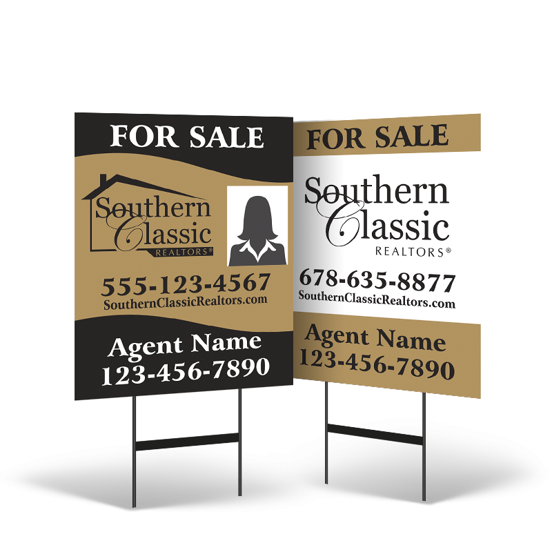 24"x30"Reflective 2Sided Styrene Yard Sign on Black Stand for Southern Classic Realty