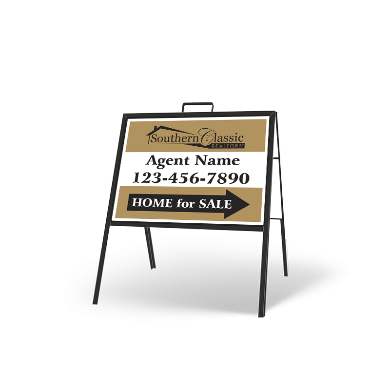 24"x18"Folding"A"Frame with Two Custom Printed Styrene Inserts for Southern Classic Realty"