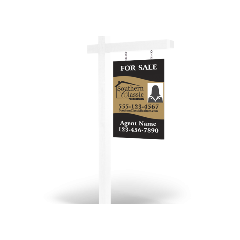 2' x 3' Reflective/NonReflective Hanging Wooden Panels with Arm Post for Southern Classic Realty