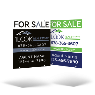 24"x30"Two-Sided Hanging Panel:Styrene&Aluminum, Reflective Options with Grommets for 1 look real estate