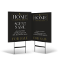 Home Real Estate: 24"x30" Two-Sided Styrene Yard Sign, Standard & Reflective on Black Stand