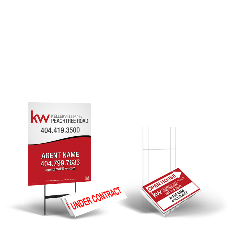 Keller Willams Peachtree Road Starter Package: 24x30 Yard Sign, Directionals, Stands, Clip-Ons Keller Willams Peachtree Road Starter Package: 24x30 Yard Sign, Directionals, Stands, Clip-Ons
