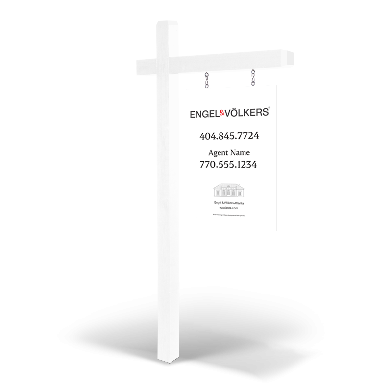 ENGEL & VOLKERS 2x3 REAL ESTATE REFLECTIVE WOOD PANEL WITH WOOD ARMPOST