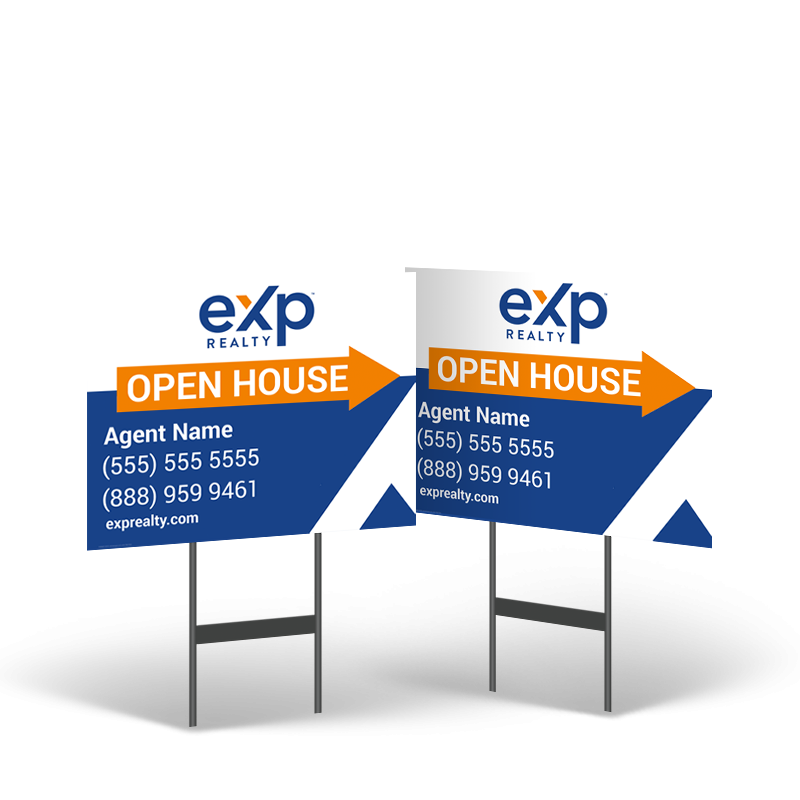 18"x14" Two-Sided Styrene Yard Sign on Stand, Reflective Option for EXP Realty