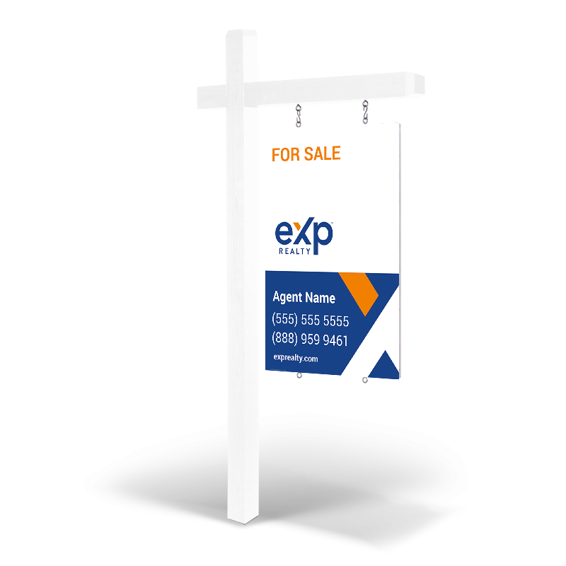 2' x 3' 2-Sided Custom Hanging Wooden Panel, Painted or Reflective, for EXP Realty