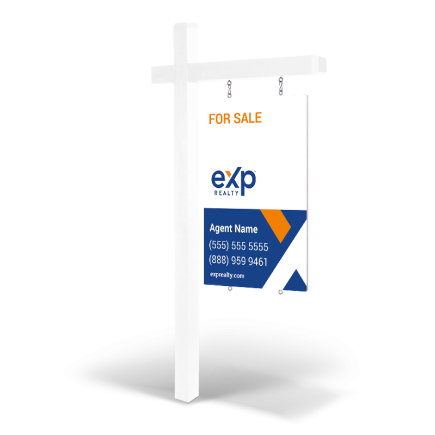 2' x 3' 2-Sided Custom Hanging Wooden Panel, Painted or Reflective, for EXP Realty