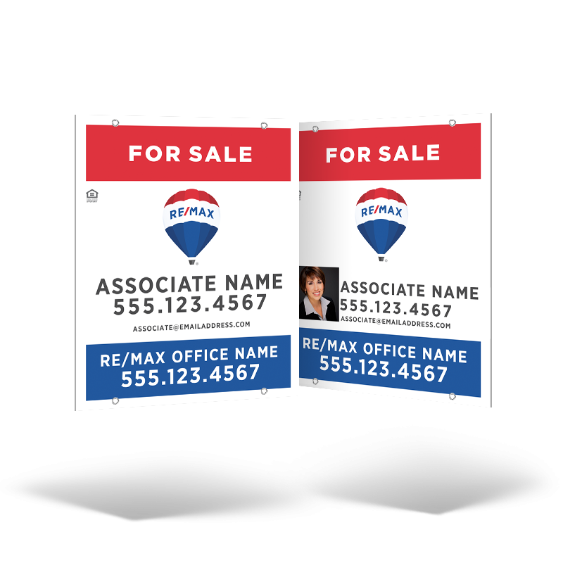 "24"x30" Two-Sided Styrene or Reflective Aluminum Hanging Panel w/ Grommets for REMAX"