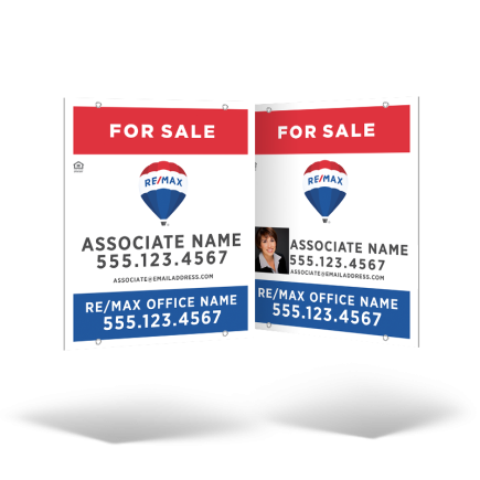 "24"x30" Two-Sided Styrene or Reflective Aluminum Hanging Panel w/ Grommets for REMAX"