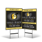 24"x30" Styrene or Reflective Yard Sign with Black Stand for Gold Peach Realty