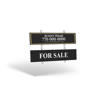 Gold Peach Realty 24"x6" Two-Sided Wooden and Reflective Wooden Rider for Signage