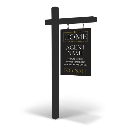 2' x 3' Custom Hanging Wooden Panel, Reflective, with Painted Arm Post & Full Installation Services for Home real estate