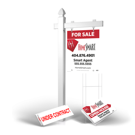HomeRun Package HomeSmart: 6' Post, 24"x30" Panel, Directionals, Stakes, Clip-Ons