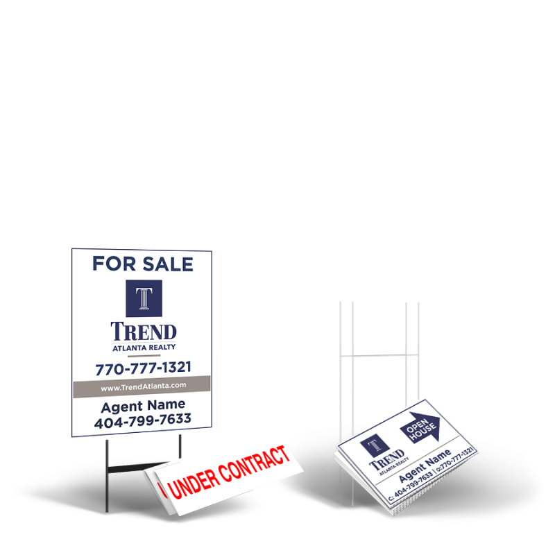Trend atlanta realty Starter Package: 24x30 Yard Sign, Directionals, Stands, Clip-Ons