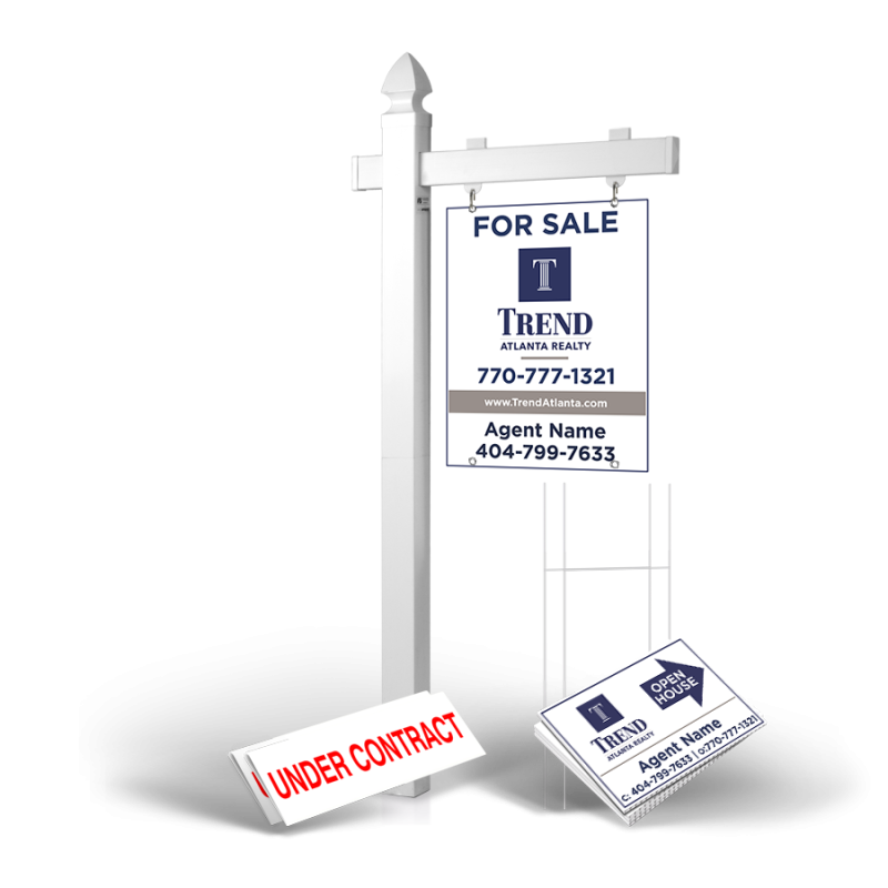 HomeRun Package Trend atlanta realty: 6' Post, 24"x30" Panel, Directionals, Stakes, Clip-Ons HomeRun Package Trend atlanta realty: 6' Post, 24"x30" Panel, Directionals, Stakes, Clip-Ons