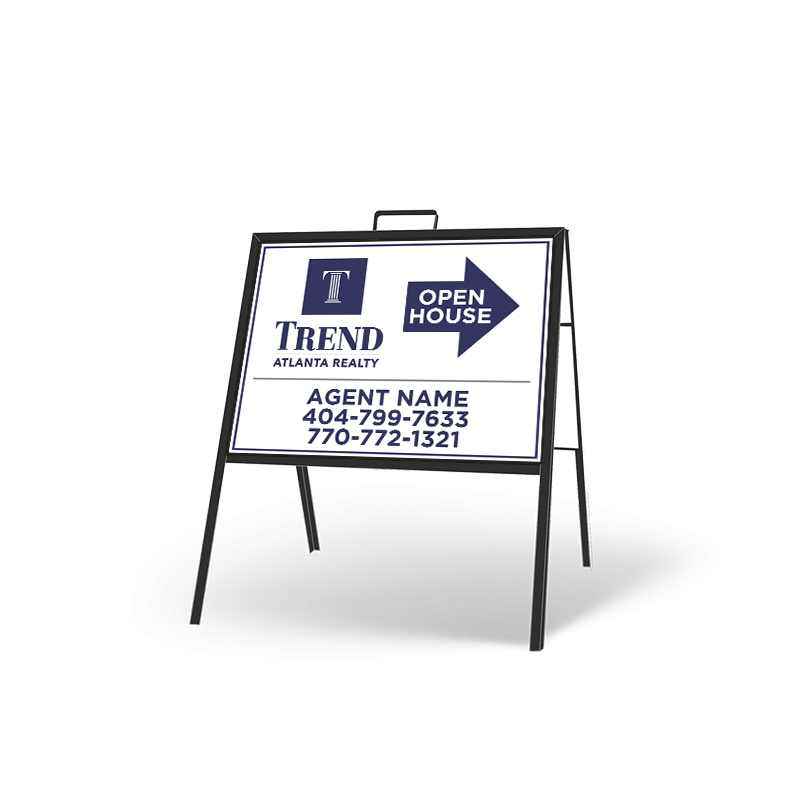 24"X18"FOLDING"A"FRAME W/TWO 24"X18" STYRENE CUSTOM PRINTED INSERTS for Trend atlanta realty 24"X18"FOLDING"A"FRAME W/TWO 24"X18" STYRENE CUSTOM PRINTED INSERTS for Trend atlanta realty