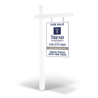 2x3 Custom 2-Sided Wood Panel, Reflective/Non-Reflective, with Arm Post & Install for Trend Atlanta Realty
