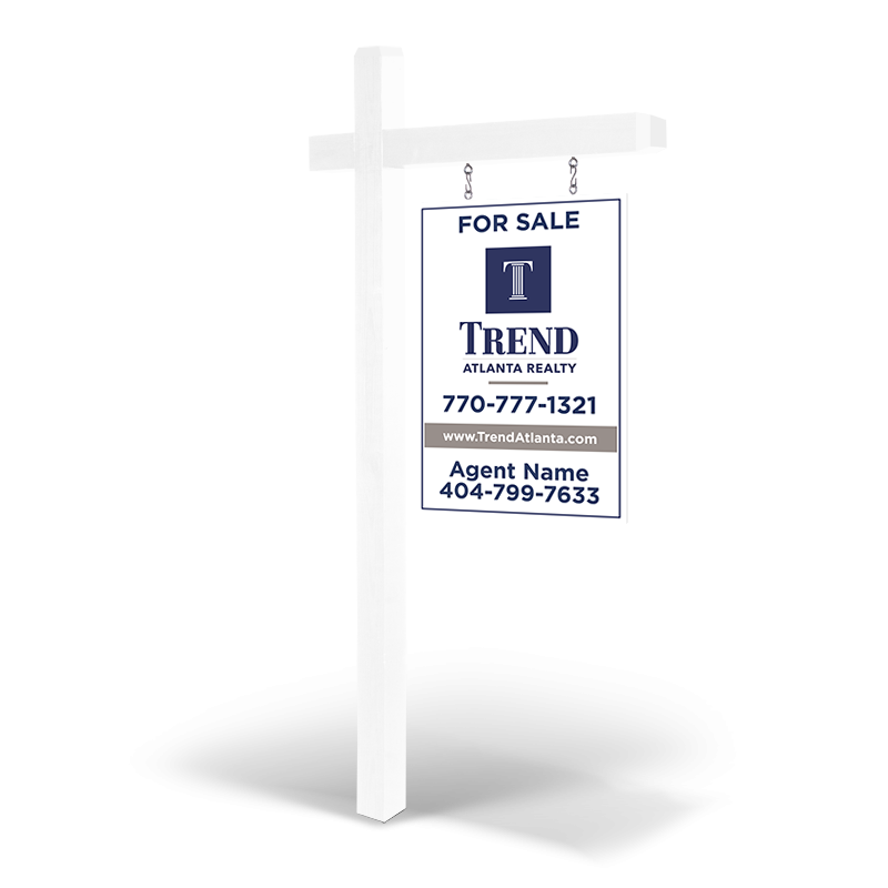 2x3 Custom 2-Sided Wood Panel, Reflective/Non-Reflective, with Arm Post & Install for Trend Atlanta Realty