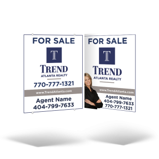 24"x30" Two-Sided Hanging Panel: Styrene & Aluminum, Reflective Options with Grommets for for Trend atlanta realty
