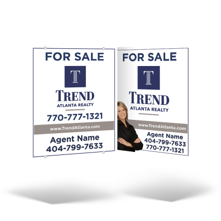 24"x30" Two-Sided Hanging Panel: Styrene & Aluminum, Reflective Options with Grommets for for Trend atlanta realty