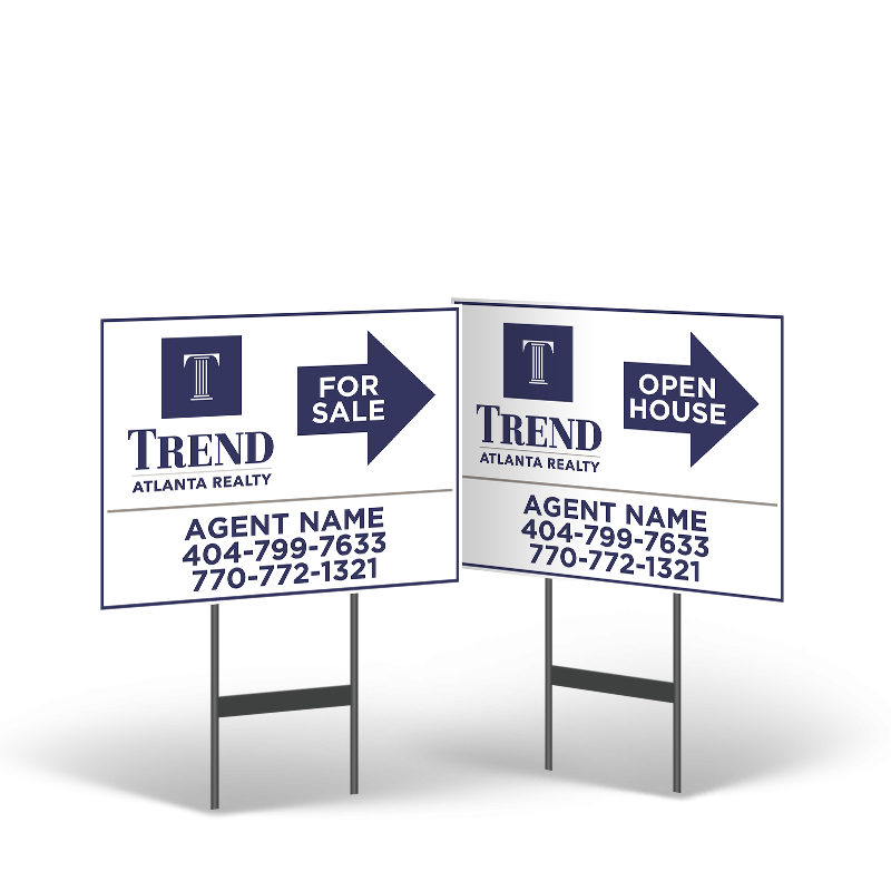 18"X14"Reflective Styrene Yard Sign,Double-Sided,Black Stand For Trend atlanta realty