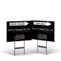 18" X14" STYRENE YARD SIGN TWO SIDED MOUNTED ON BLACK POWDER COATED FOR REALTY ONE TERMINUS