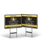 18"x14" Styrene & Reflective Yard Sign on Black Stand for Gold Peach Realty