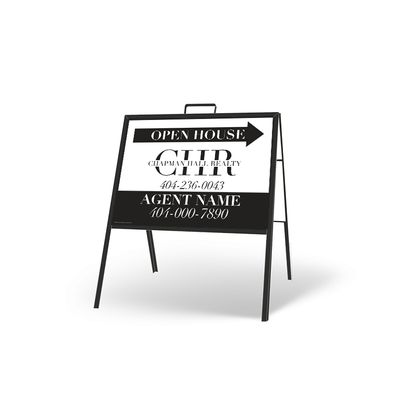 24"x18" Folding "A" Frame with Custom Printed Inserts for Chapman Hall Realtors