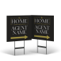 Home Real Estate:18"x18"Two-Sided Styrene Yard Sign:Standard&Reflective on Black Stand