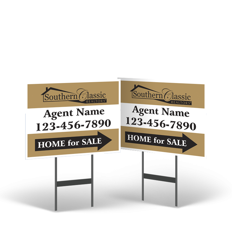 18" X14" Reflective/Styrene Yard Sign, Two Sided, Black Stand for Southren classic realty