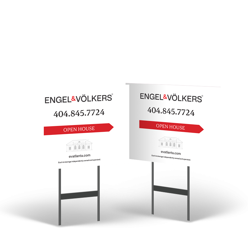 18"x14" Reflective Styrene Yard Sign, 2-sided Stand Engel & Volkers