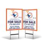 24"X30" REFLECTIVE STYRENE YARD SIGN TWO SIDED MOUNTED ON BLACK POWDER COATED STAND FOR DRAKE REALTY