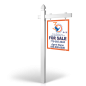 5' Easy Arm Post with 24"x30" Two-Sided Hanging Panels:Styrene,Reflective,Aluminum for DRAKE REALTY 5' Easy Arm Post with 24"x30" Two-Sided Hanging Panels:Styrene,Reflective,Aluminum for DRAKE REALTY