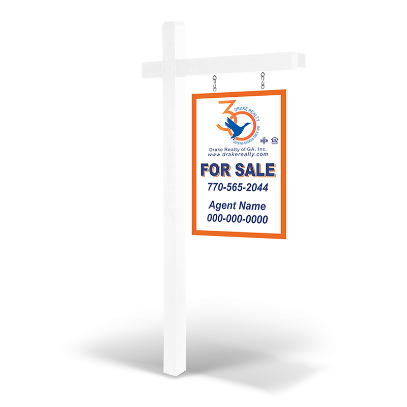 2'x3' Custom Reflective Hanging Wood Panel w/ Painted Arm Post, Install & Storage for DRAKE REALTY