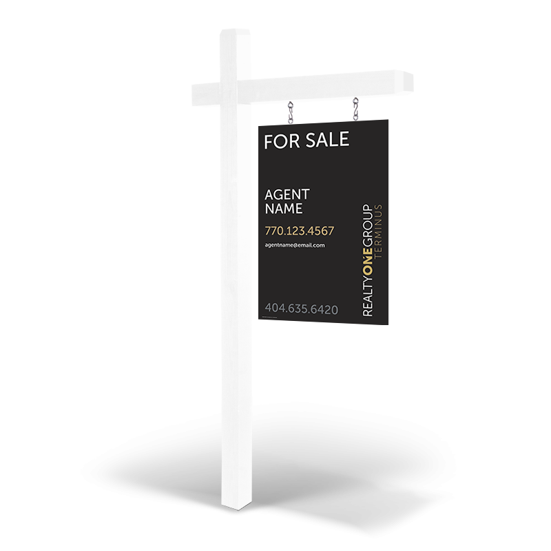 2'x3' Custom Two-Sided Wooden Panels with Painted Arm Post, Install & Storage for REALTY ONE TERMINUS