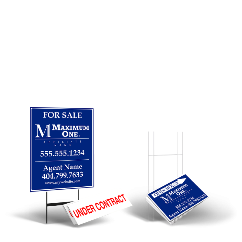 Maximum One Starter Package: 24x30 Yard Sign, Directionals, Stands, Clip-Ons