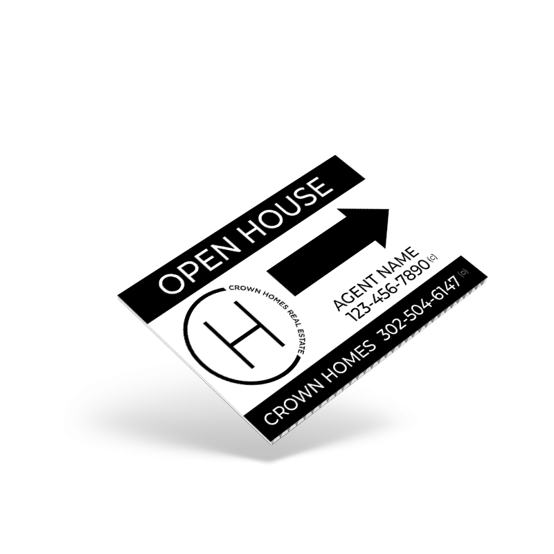 18"X12" TWO SIDED CUSTOM PRINTED COROPLAST SIGN PANEL for Crown Realty 18"X12" TWO SIDED CUSTOM PRINTED COROPLAST SIGN PANEL for Crown Realty