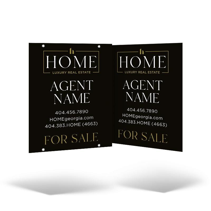 24"x30" Two-Sided Hanging Panels: Styrene & Aluminum, Reflective Options with Grommets for home real estate