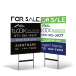 24"x30" Two-Sided Styrene Yard Sign: Standard & Reflective on Black Stand for 1 look real estate