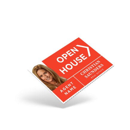 18"X12" TWO SIDED CUSTOM PRINTED COROPLAST SIGN PANEL FOR CHRISTIAN SAUNDERS REAL ESTATE