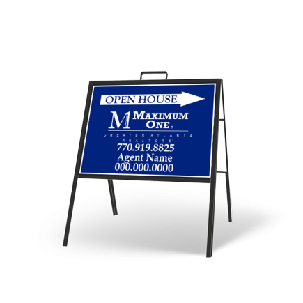 24" X 18" FOLDING "A" FRAME W/ TWO 24"X18" STYRENE CUSTOM PRINTED INSERTS for Maximum One