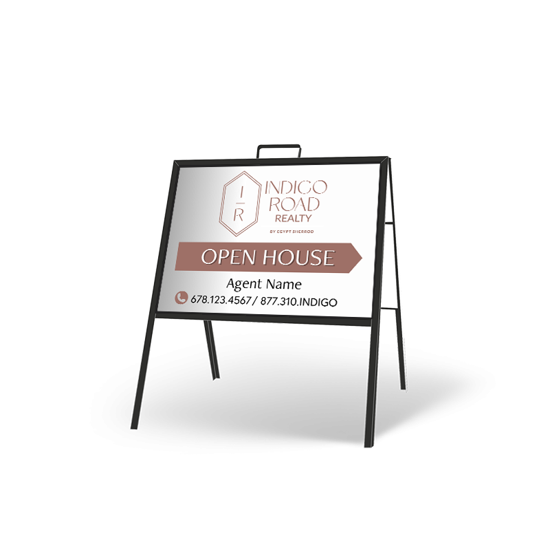 24" X 18" Folding "A" Frame with Styrene Inserts for Indigo Road Realty