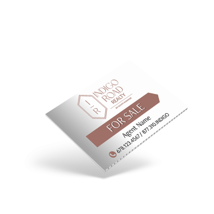 18"X12" TWO SIDED CUSTOM PRINTED COROPLAST SIGN PANEL For Indigo Road Realty