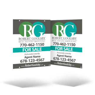 24x30 Two-Sided Styrene/Aluminum Hanging Panel w/ Grommets for Robert Goolsby Real Estate