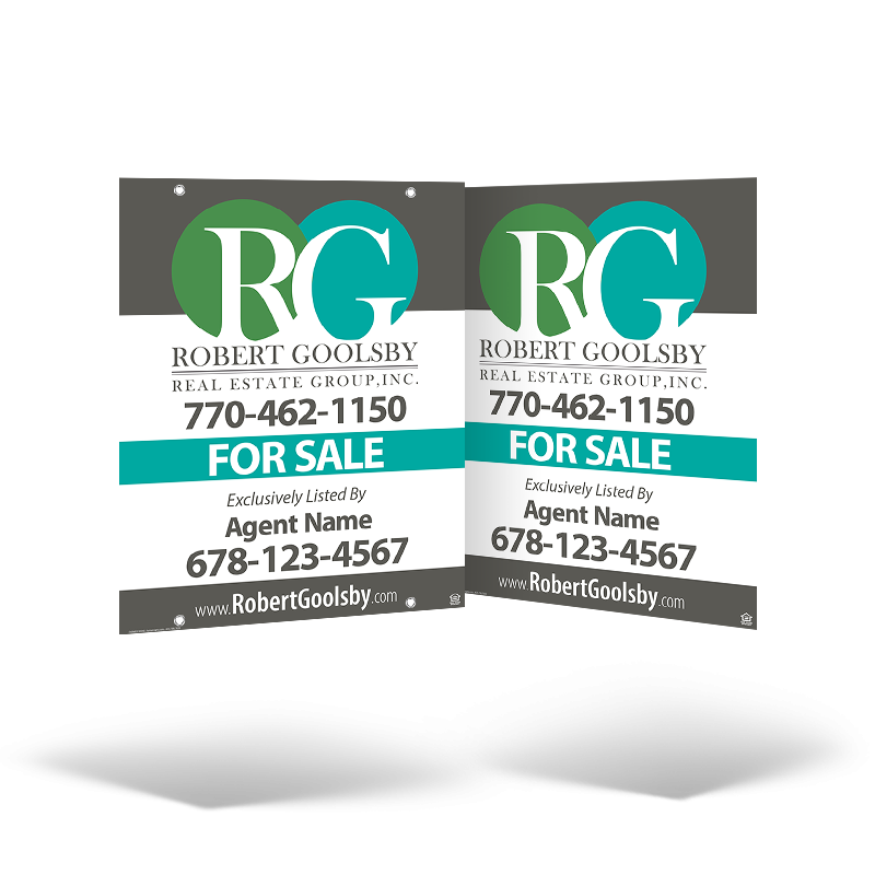 24x30 Two-Sided Styrene/Aluminum Hanging Panel w/ Grommets for Robert Goolsby Real Estate