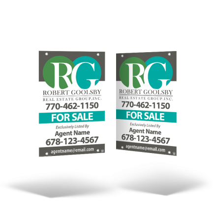 18"x28" 2-Sided Aluminum Panel w/ Grommets, Reflective Option for Robert Goolsby Real Estate