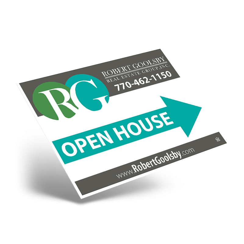 24"X18" STYRENE ONE SIDED PRINTED PANEL TO FIT 24"X18" METAL AFRAME SOLD INDIVIDUALLY for Robert Goolsby Real Estate