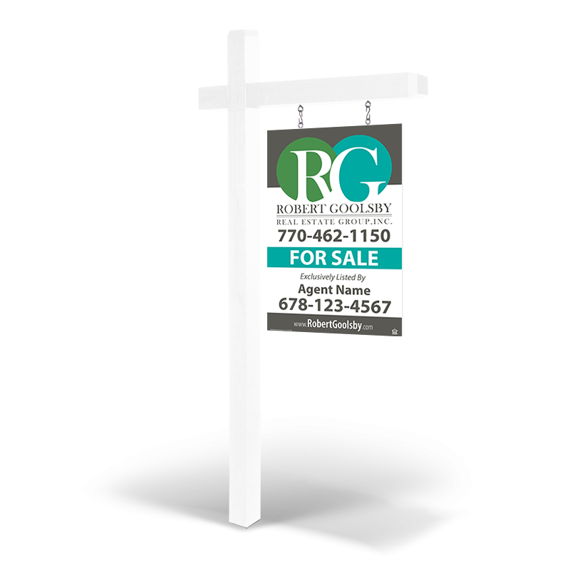 2'X3' Custom Wooden 2-Sided Hanging Panel, Reflective, with Arm Post & Installation