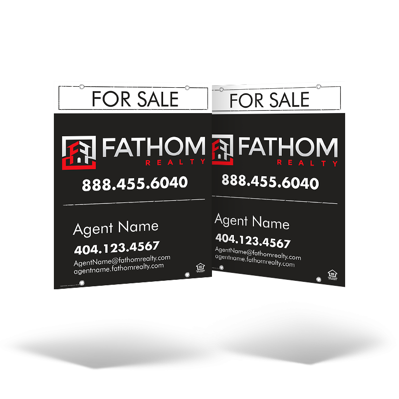 24x30 Two-Sided Styrene/Aluminum Hanging Panel w/ Grommets for Fathom Realty 24x30 Two-Sided Styrene/Aluminum Hanging Panel w/ Grommets for Fathom Realty
